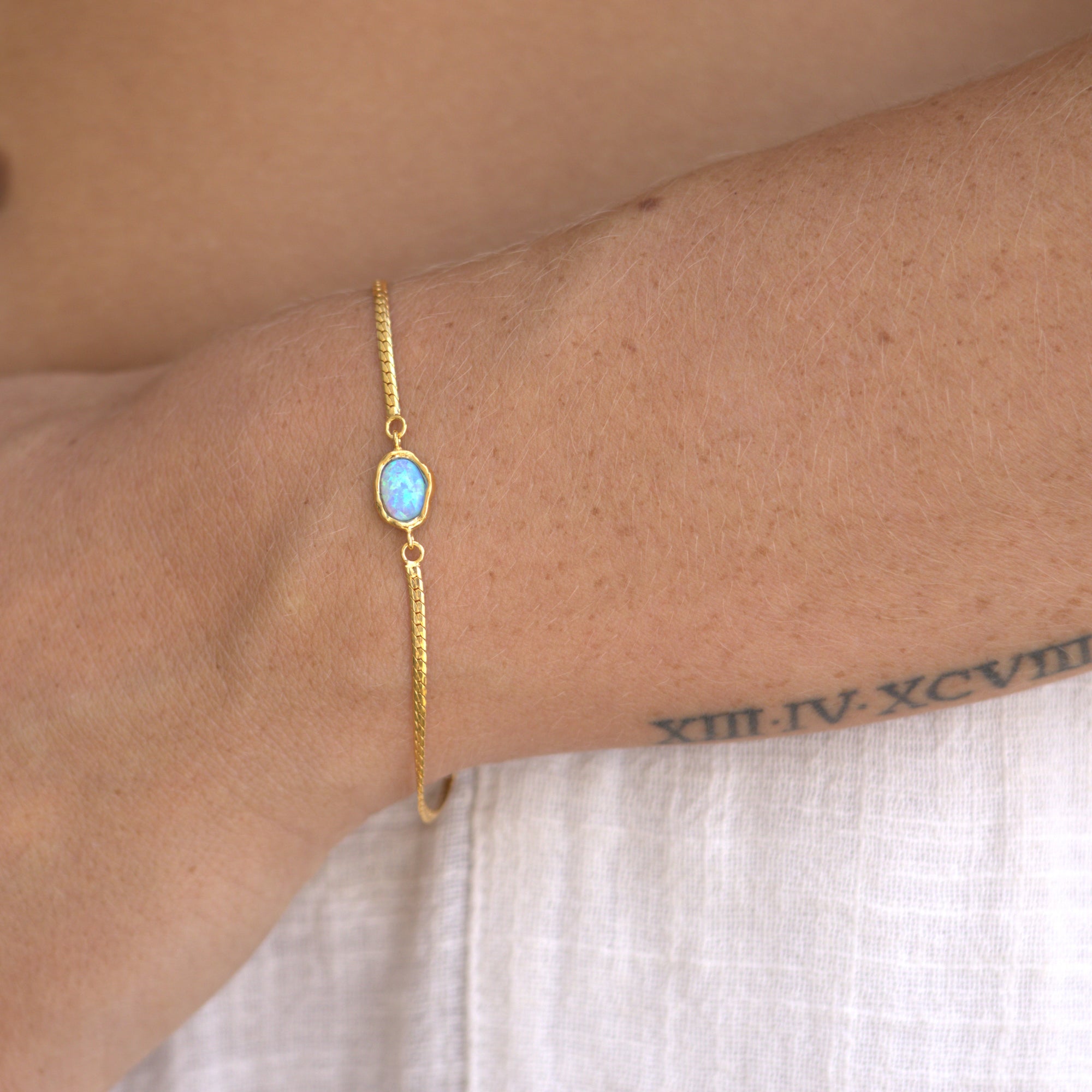 Ariel Blue Opal Gold Bracelet