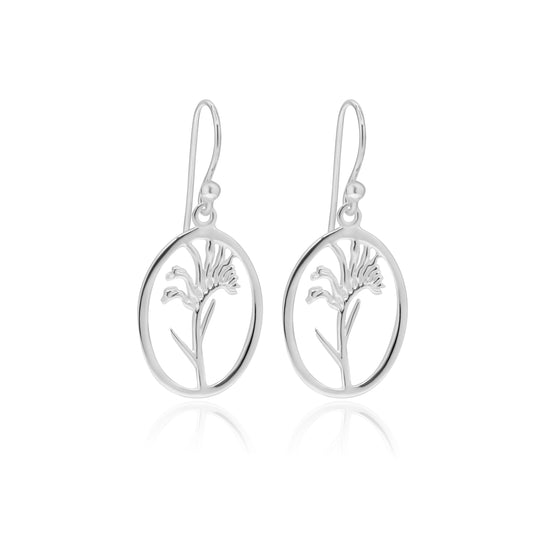 Kangaroo Paw Silver Rim Oval Drop WHOLESALE