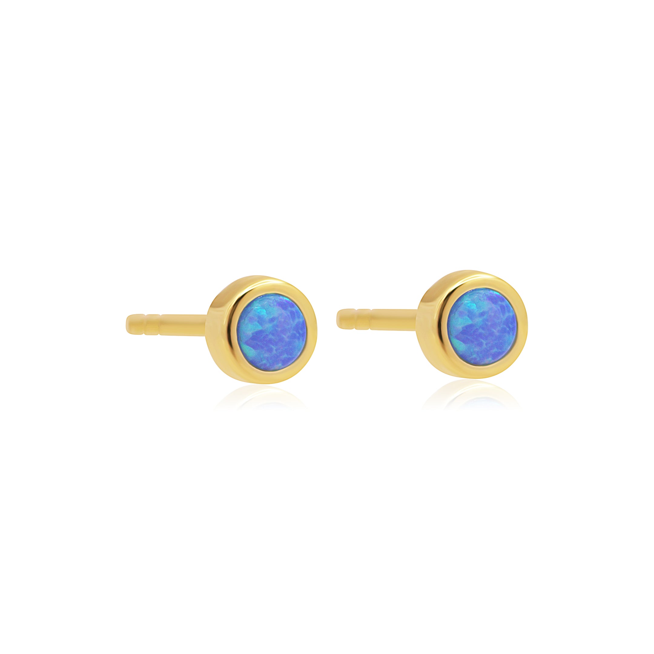 Opal Gold Studs Blue