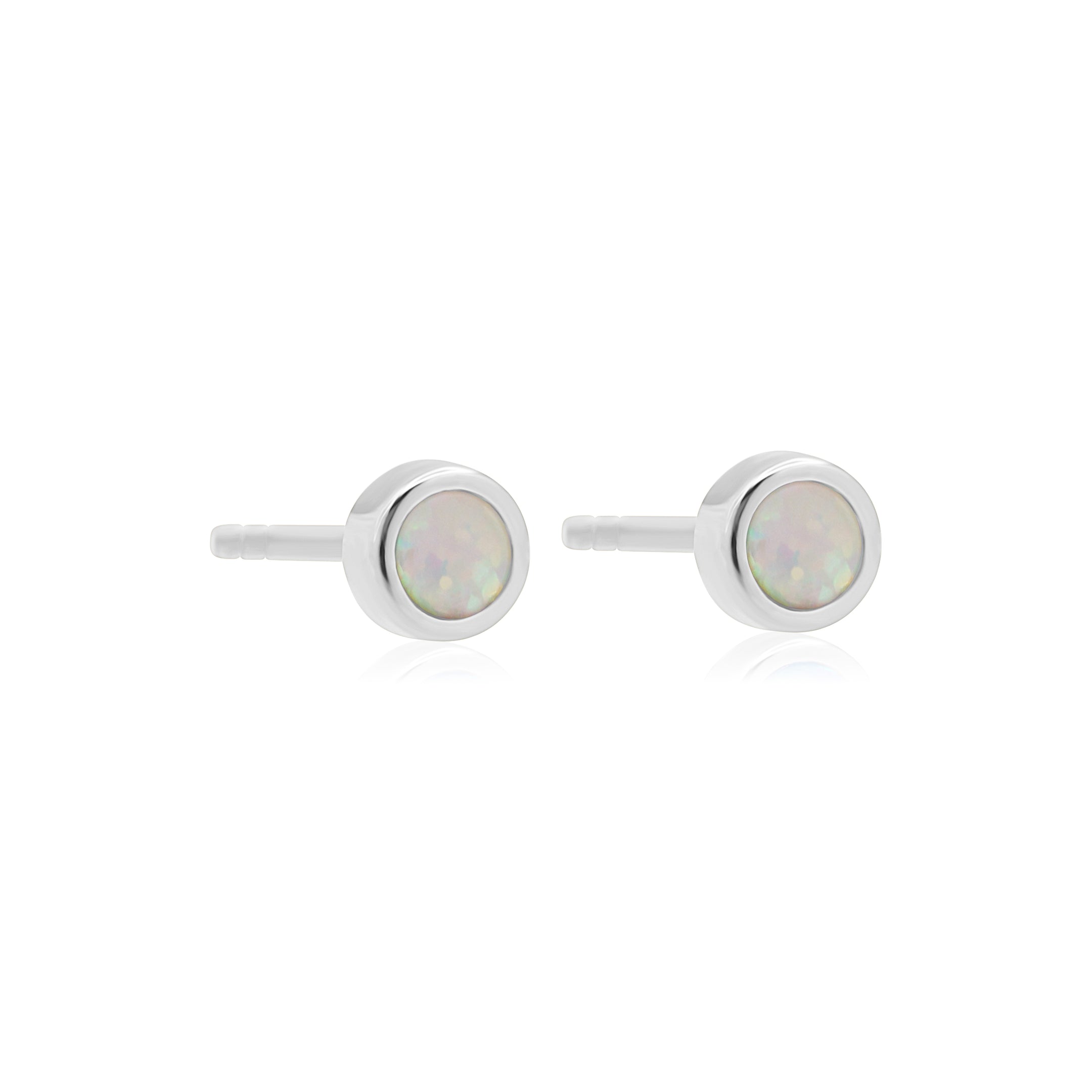 Opal Studs White