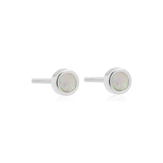 Opal Studs White