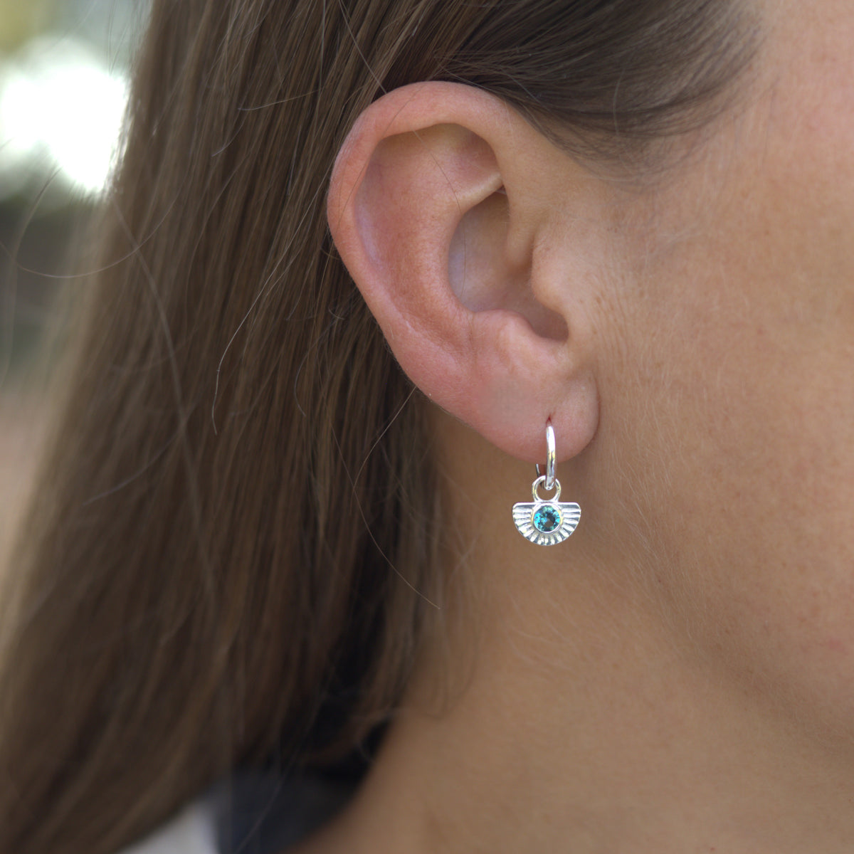 Solstice Silver Huggie Earrings