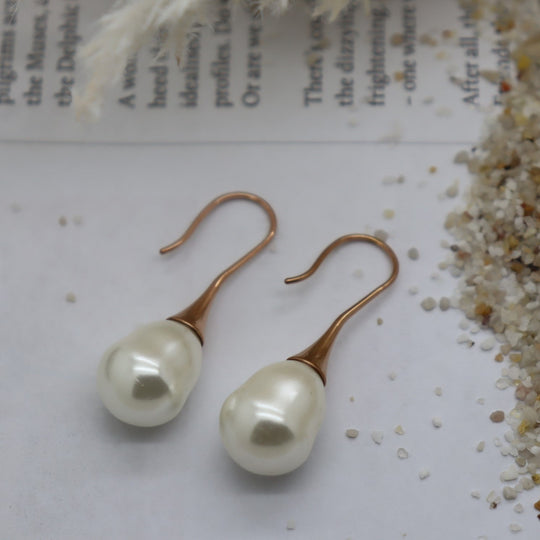 Baroque Rose Gold Pearl Earring WHOLESALE