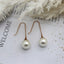 Fluted Pearl Earring Drop Rose Gold WHOLESALE