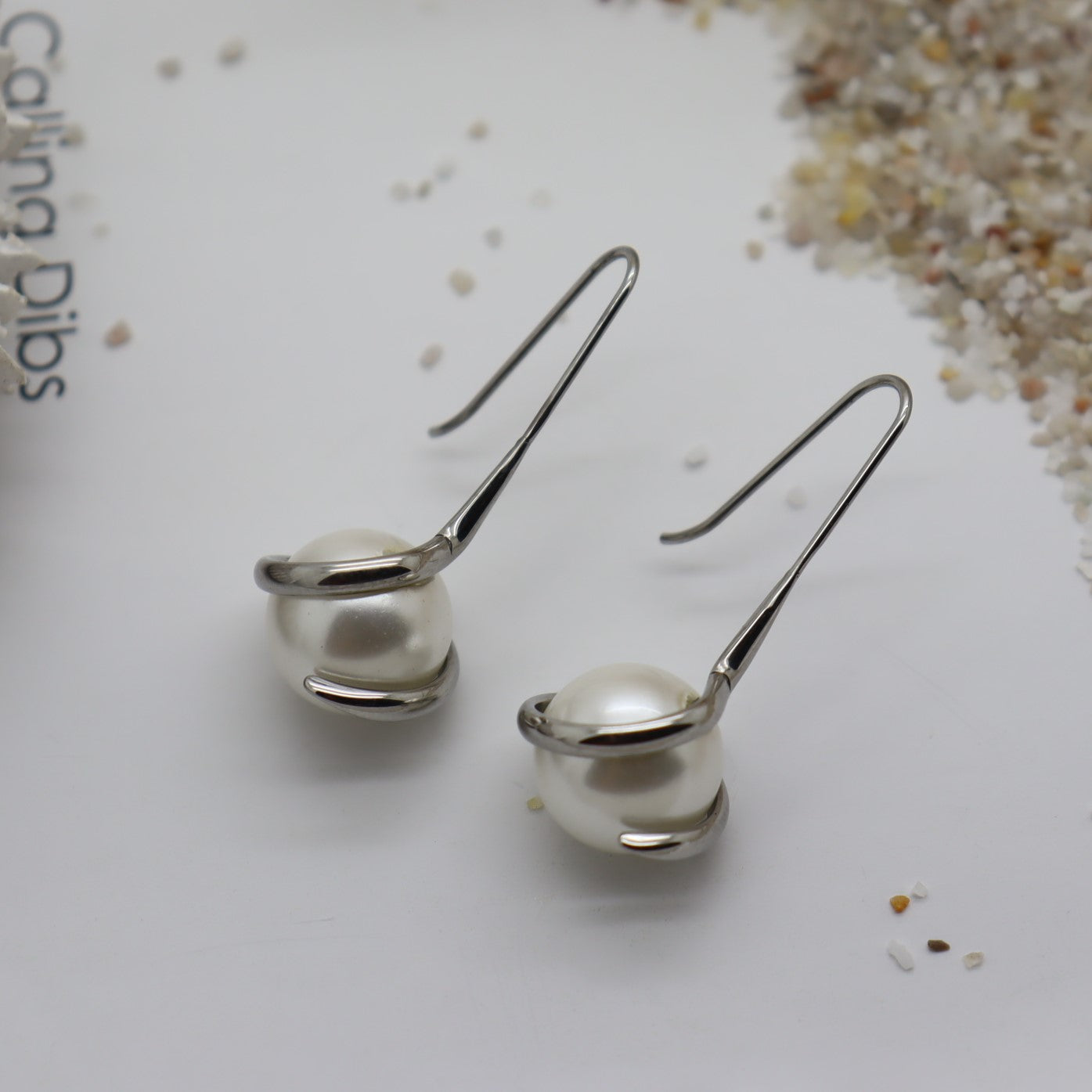 Drop Shell Pearl Earring Twist WHOLESALE