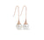 Fluted Pearl Drop Rose Gold