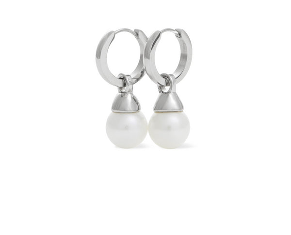 Hoop Earring Round 10mm Shell Pearl