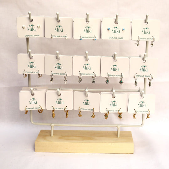 Bamboo Earring Rack with Cards