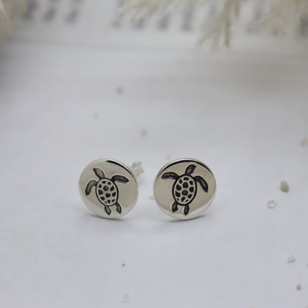 Etched Turtle Stud Earring WHOLESALE