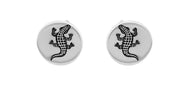 Etched Salt Water Crocodile Stud