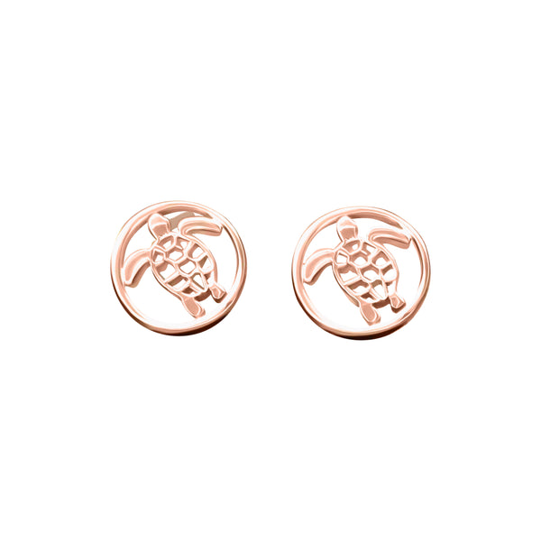Turtle Stud Openwork Rose Gold or Gold