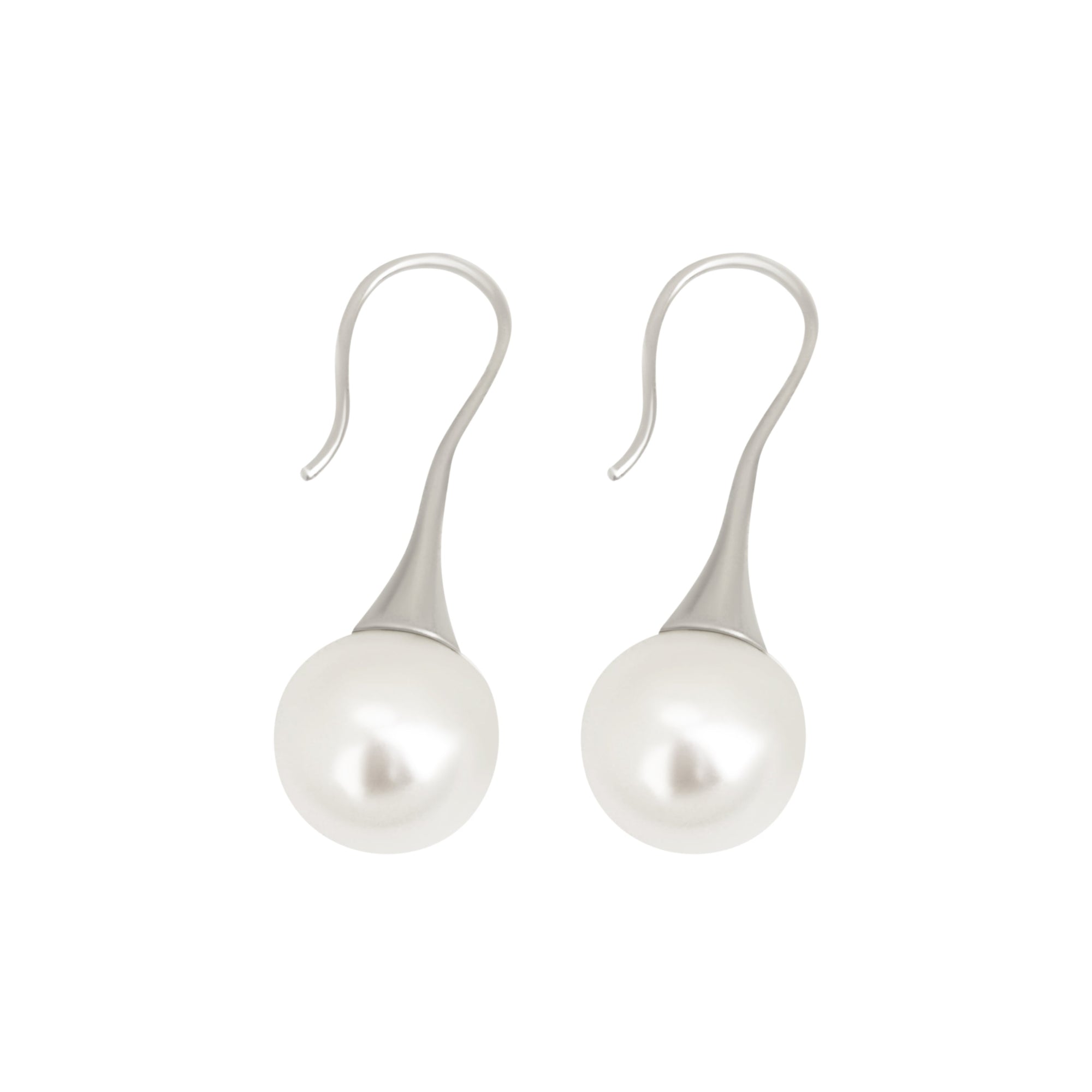 Round Pearl Drop Silver