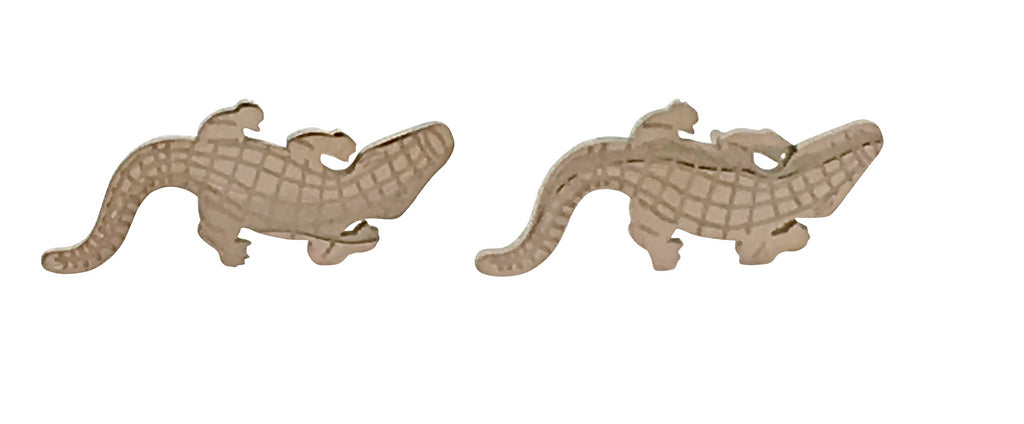 Saltwater Crocodile Stud Earrings Rose Gold