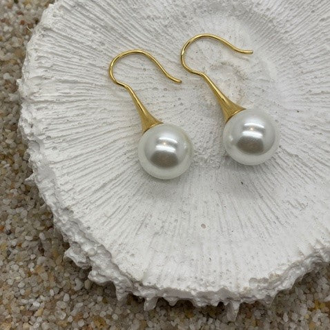 Round Pearl Drop Gold