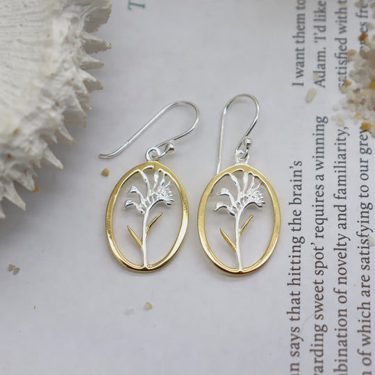 Kangaroo Paw Gold Rim Oval Drop