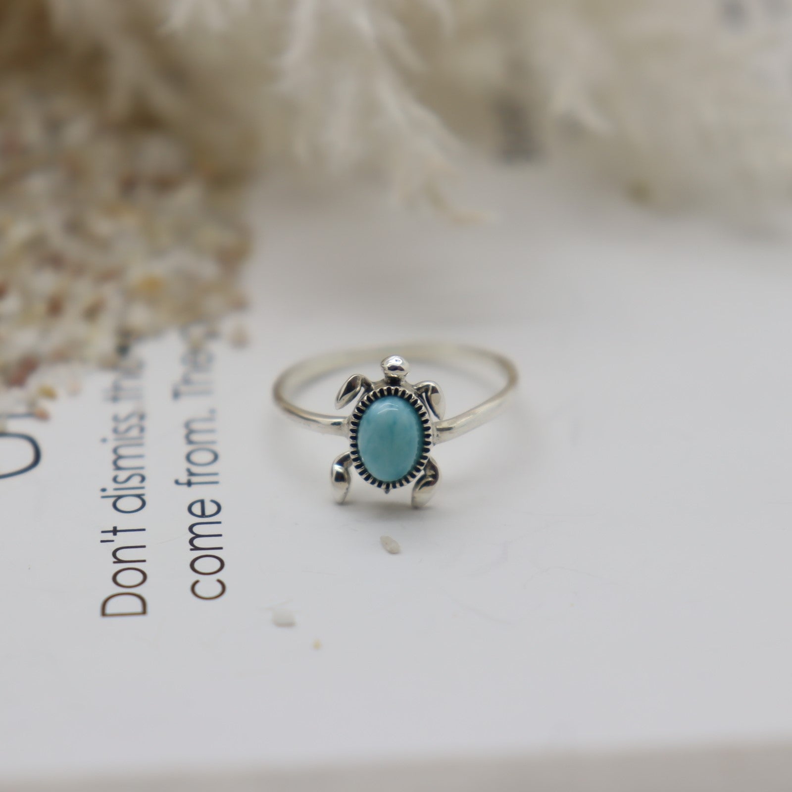 Sea Turtle Larimar Ring WHOLESALE