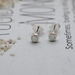 Opal Studs White