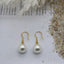 Round 12 mm Pearl Earring Drop Gold WHOLESALE