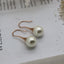 Round 12 mm Pearl Earring Drop Rose Gold