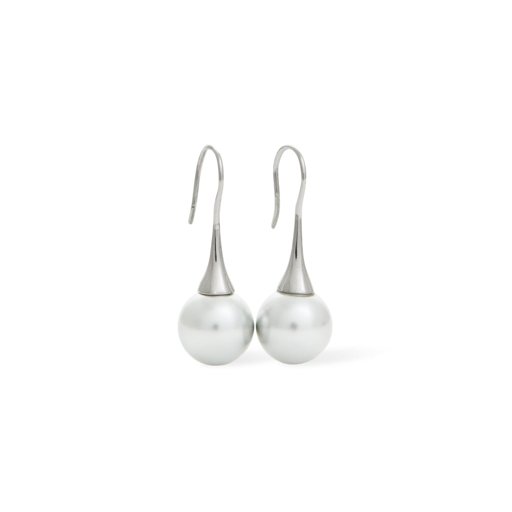 Round 12mm Pearl Silver Earring