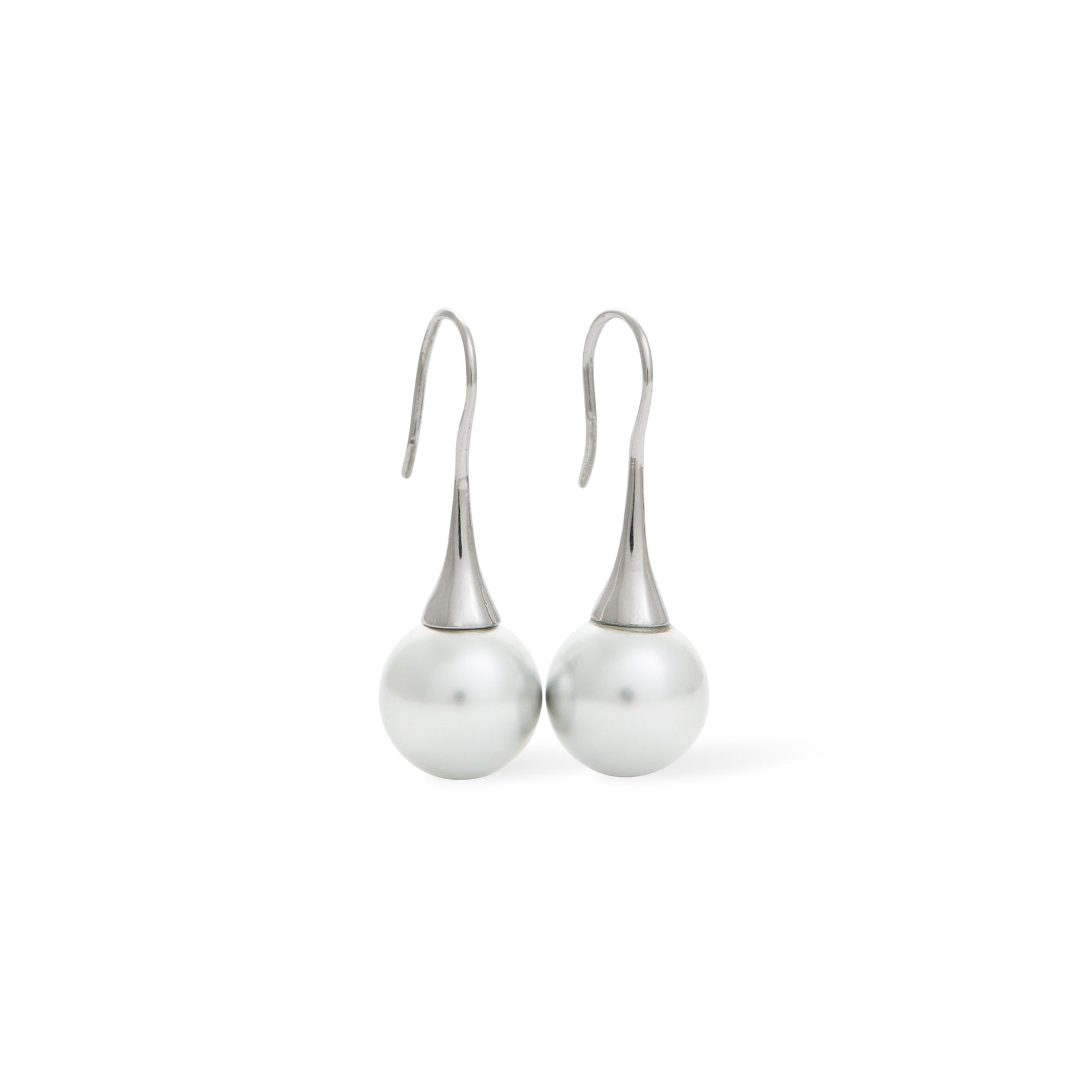 Round Pearl Drop Silver